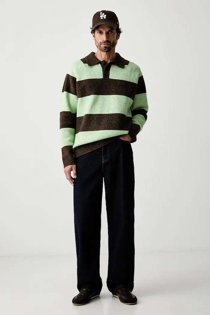 Les Deux geniş erkek Roi kot pantolon