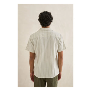 Rhythm - Striped Holiday Short Sleeve Shirt | Cream