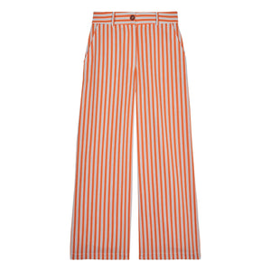 Maria de la Orden - Romeo Gestreifte Baumwollhose | Orange
