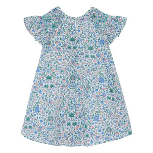 Tartine et Chocolat - Liberty Baby Kleid mit Raffungen | Weiß