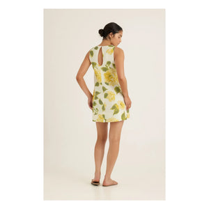 Peony - Keten Shift Elbise | Sarı