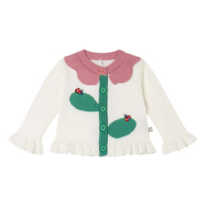 Stella McCartney Kids - Organic Cotton Floral Cardigan | Ivory