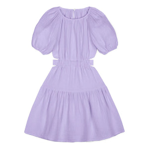 Mipounet - Fliederfarbenes Marine Chiffon Kleid aus Bio-Baumwolle