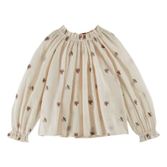 Emile et Ida - Embroidered Roses Blouse | Cream