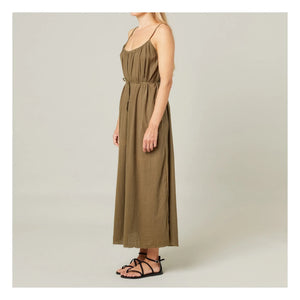 Maison Saint Julien - Palm Beach Kleid aus Baumwollgaze | Khaki
