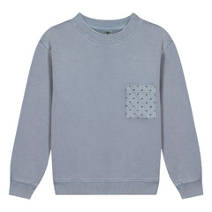 Bonton - Narzisse Sternentaschen-Sweatshirt | Graublau