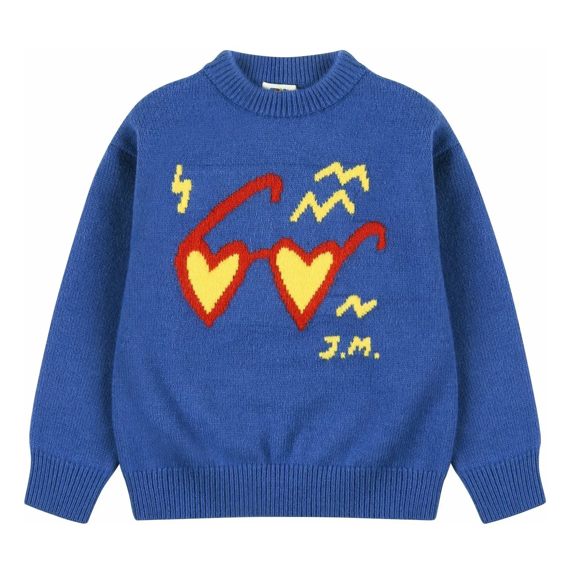 Jelly Mallow - Heart Glasses Sweater | Blue
