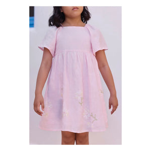 Tartine et Chocolat - Dusty Pink Floral Pattern Balloon Sleeve Dress