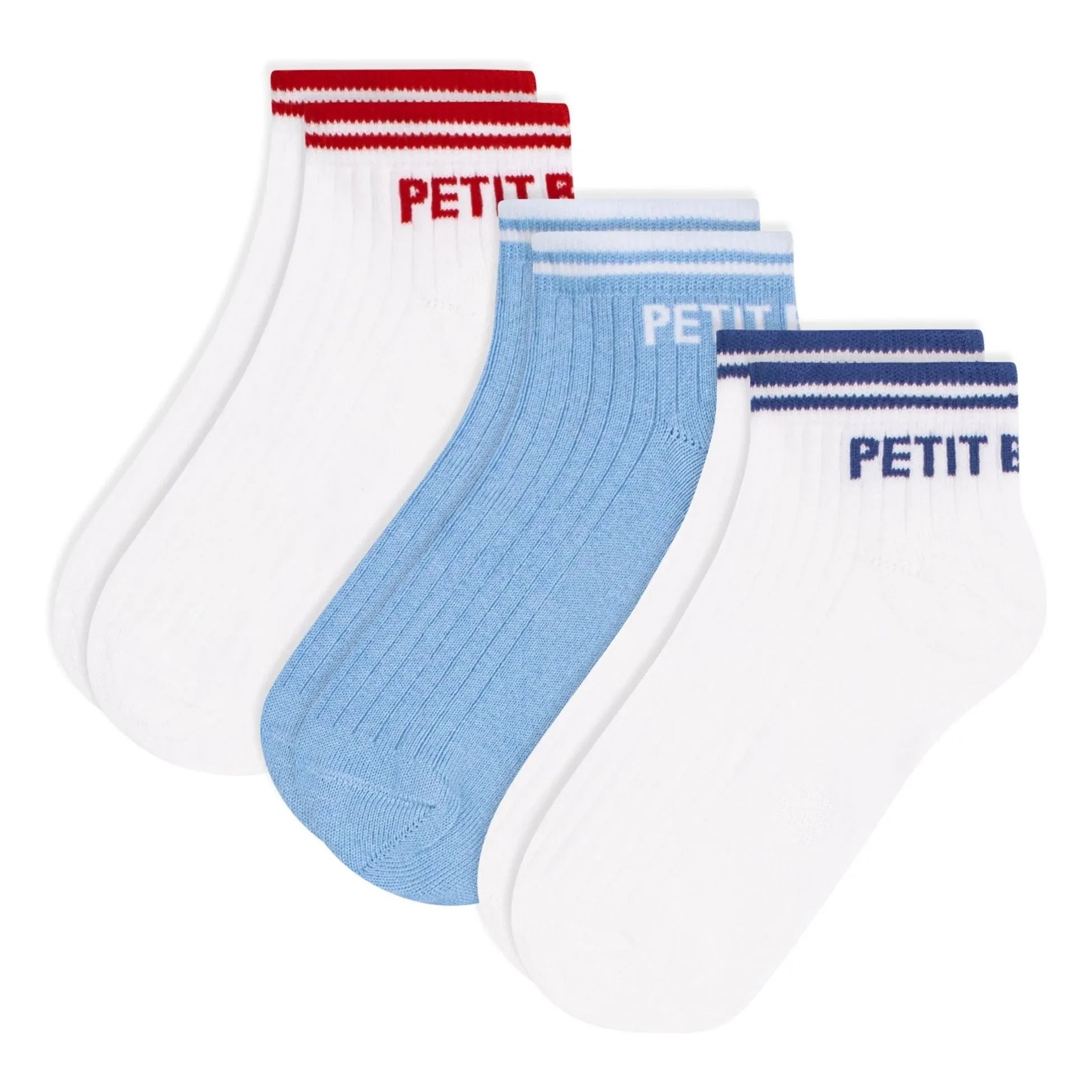 Petit Bateau - 3er-Set Sneaker-Socken | Weiß