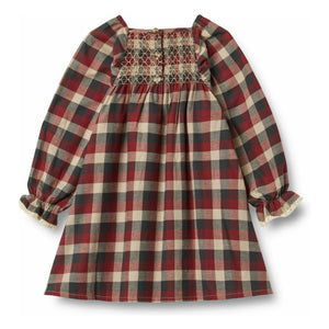 Wheat - Bella Dress Organik pamuklu kareli | Kırmızı