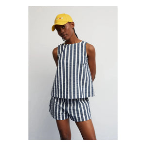 Dr Bloom - Fresco Stripes Bluse | Dunkelblau