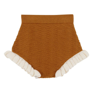 birinit - Fine Knit Ruffle Shorts | Caramel