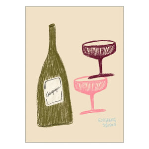 Poster und Rahmen – Poster „Champagner mit den Damen“