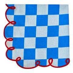 Bitossi - Dama Azzurro ekose peçeteler - 2'li Set | Mavi