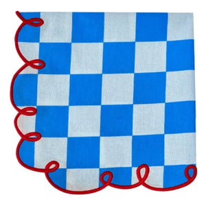 Bitossi - Dama Azzurro ekose peçeteler - 2'li Set | Mavi