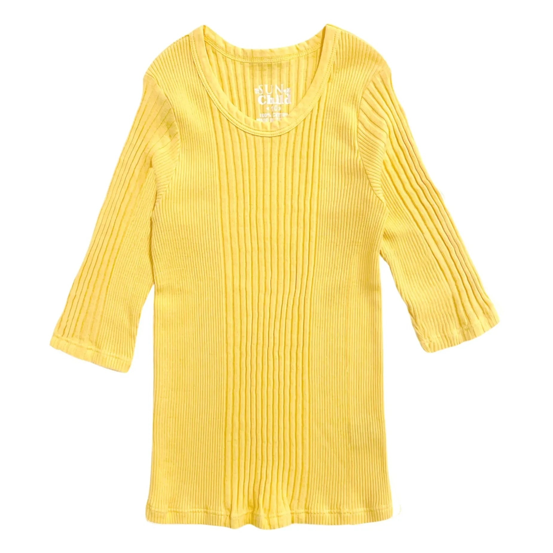 Sunchild - Puebla 3/4 Sleeve T-Shirt | Yellow