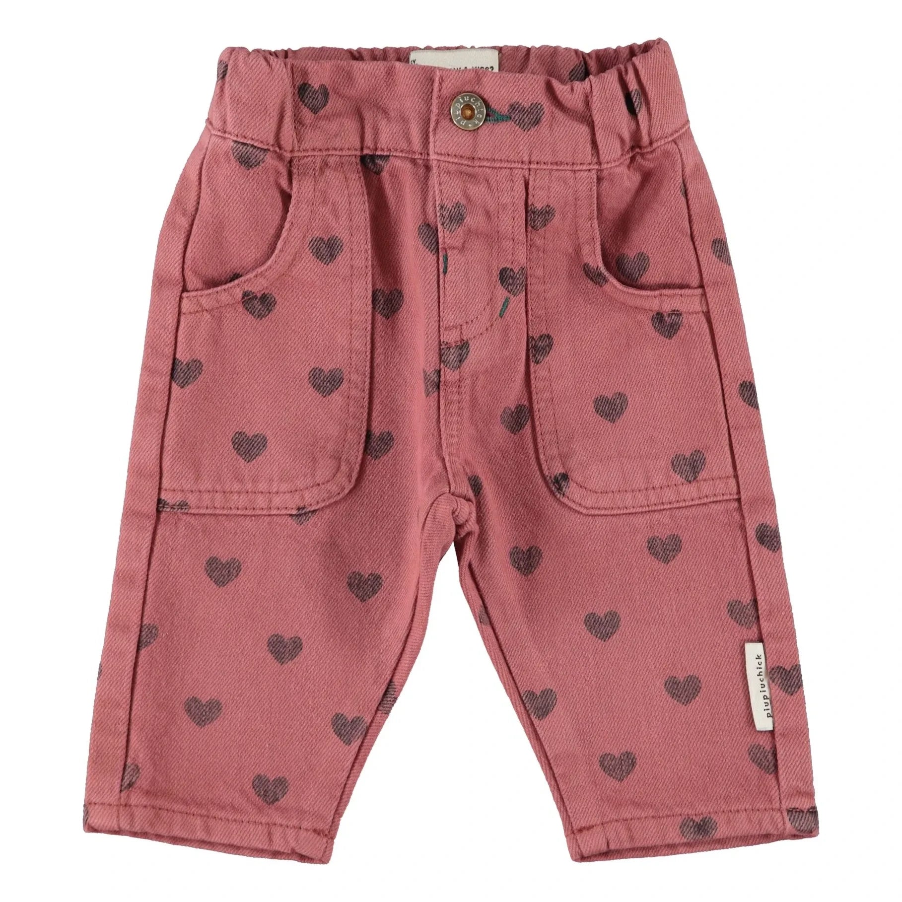 Piupiuchick - Baby-Hose aus Bio-Baumwolle mit Herzen | Rosa