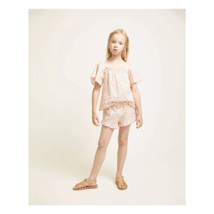 Búho - Seersucker Bluse mit Blumenmuster | Pfirsich