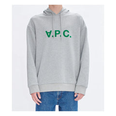 A.P.C. - Milo Organik Pamuklu Kapüşonlu Üst | Gri Melanj