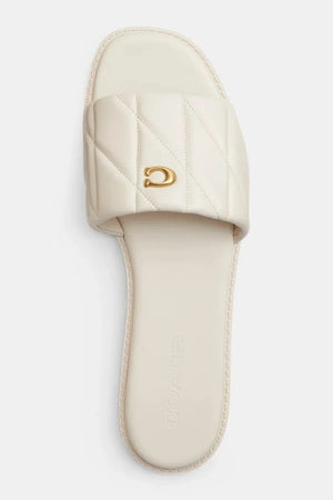 Coach Holly Quilted Leather Sandal kadın deri düz taban terlik