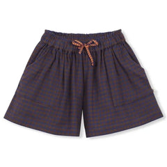 Arsène et Les Pipelettes - Vichy-Shorts aus Bio-Baumwolle | Braun