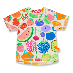 Halcyon Nights - Früchte Recyceltes Faser UV-Schutz Badeshirt | Ecru