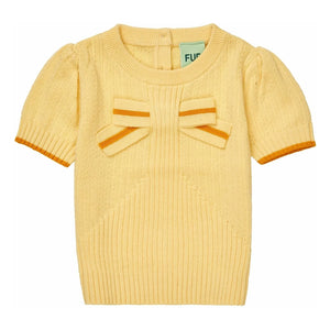 FUB - T-Shirt Düğümlü İnce Örgü Organik Pamuk Bebek | Açık Sarı