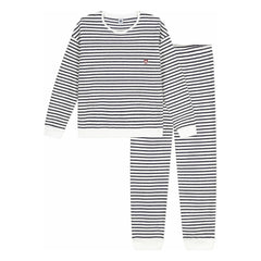 Petit Bateau - Çizgili Havlu Pijama | Ecru