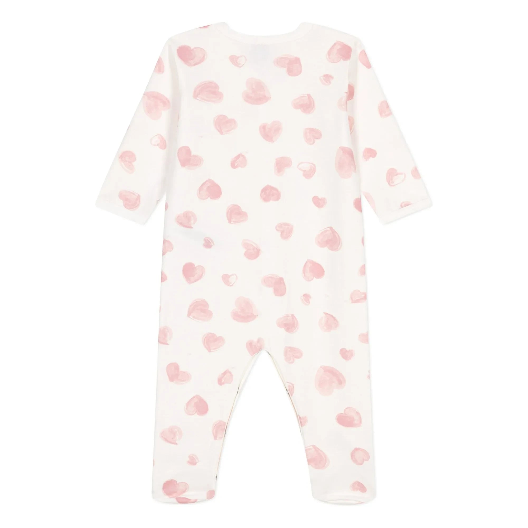 Petit Bateau - Pyjama Sleep Well Kalın Kalpler Organik Pamuk | Pembe
