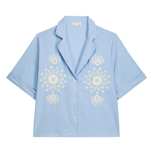 Louise Misha - Emilius organic cotton shirt | Light blue