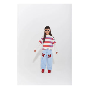 Wynken - Gestreiftes T-Shirt aus Bio-Baumwolle | Lila