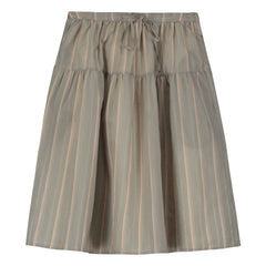 Tangerine - Striped midi skirt | Gray