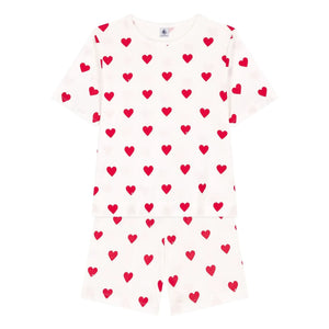 Petit Bateau – Schlafshorts mit Herzchen – Damenkollektion | Weiß