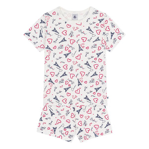 Petit Bateau - Pyjama Short Paris | Beyaz