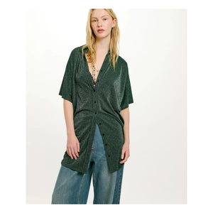 Momoni - Asado Metallic Dress | Green