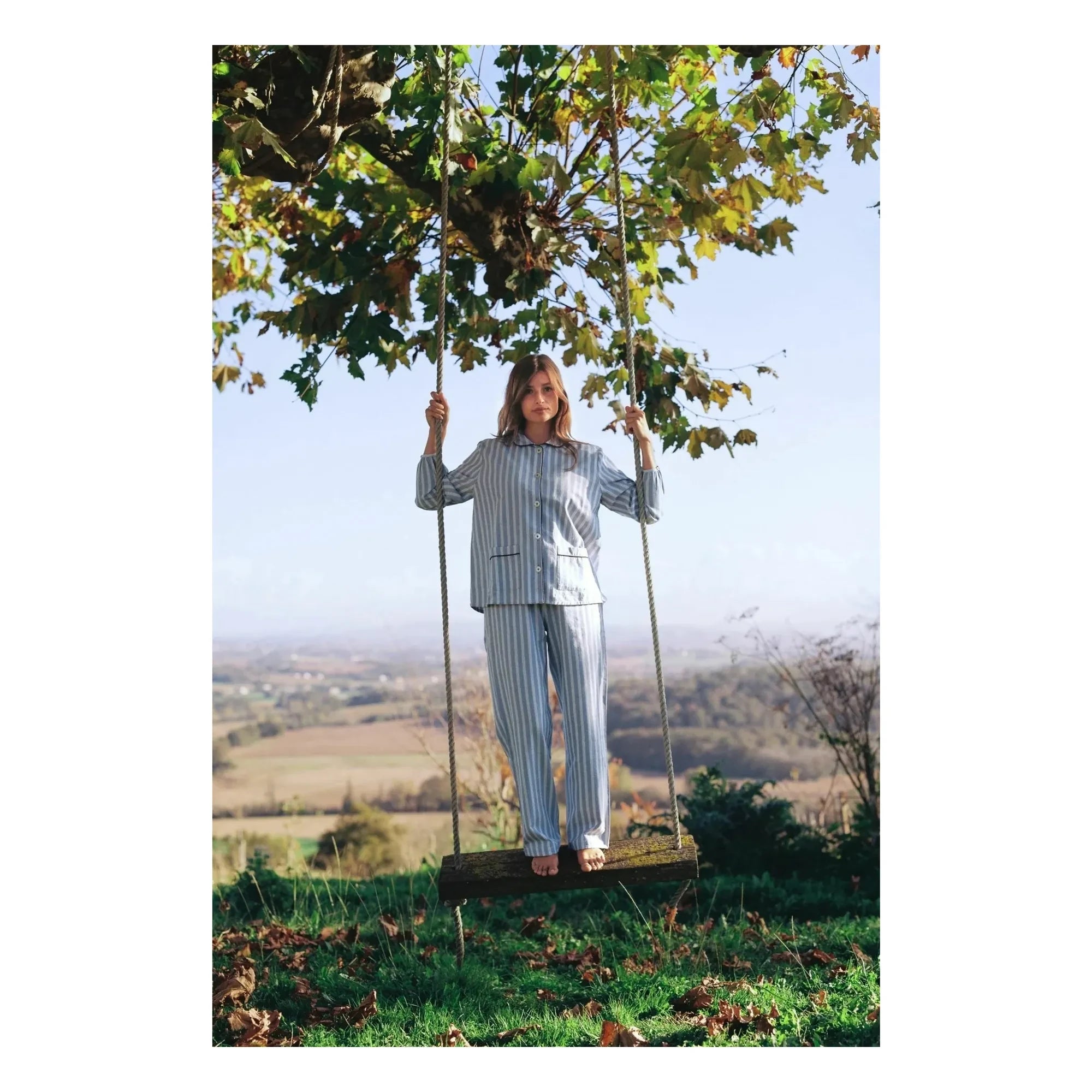 Scarlette Ateliers - Claudine Jasper Çizgili Pijama | Mavi
