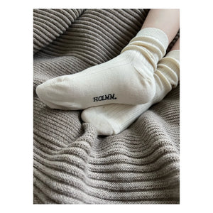 Holmm - Max Açık Örgü Kaşmir Çorap | Krem