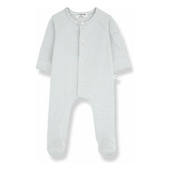 1+ in the family - Philipe Organic Cotton Jumpsuit | Gray-Blue