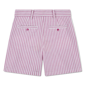 Lacoste - Çizgili Organik Pamuk Pinch Şort | Pembe