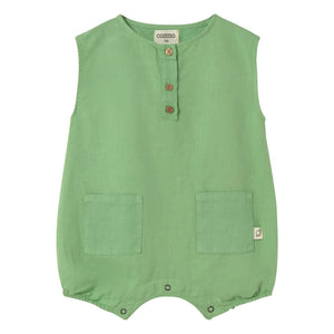 Cozmo - Milo Linen Romper | Meadow Green