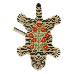 Doing Goods - Teppich mit Leopardenmuster und Blumen | Beige