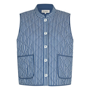 Lollys Laundry - Cairo Stripes Sleeveless Jacket | Blue