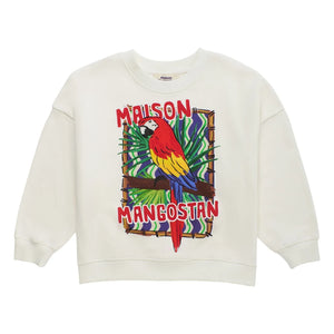 Maison Mangostan - Parrot sweatshirt | Beyaz