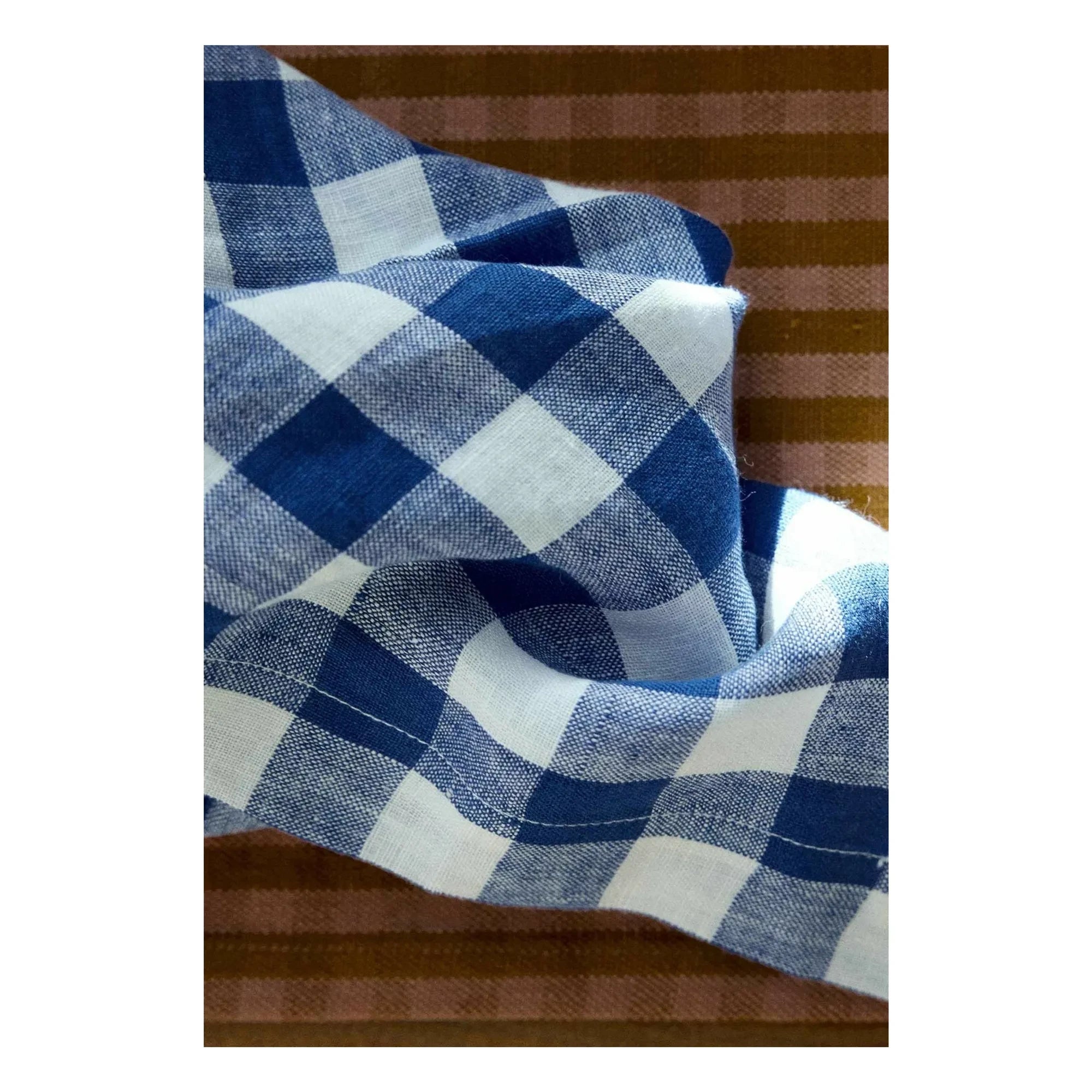 Gabrielle Paris - Vichy gewaschene Leinen-Serviette | Blau