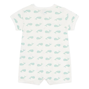 Petit Bateau - Whale Kombishort Pijama | Beyaz