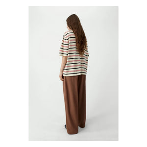 Cordera - Striped Organic Cotton T-Shirt | Ecru
