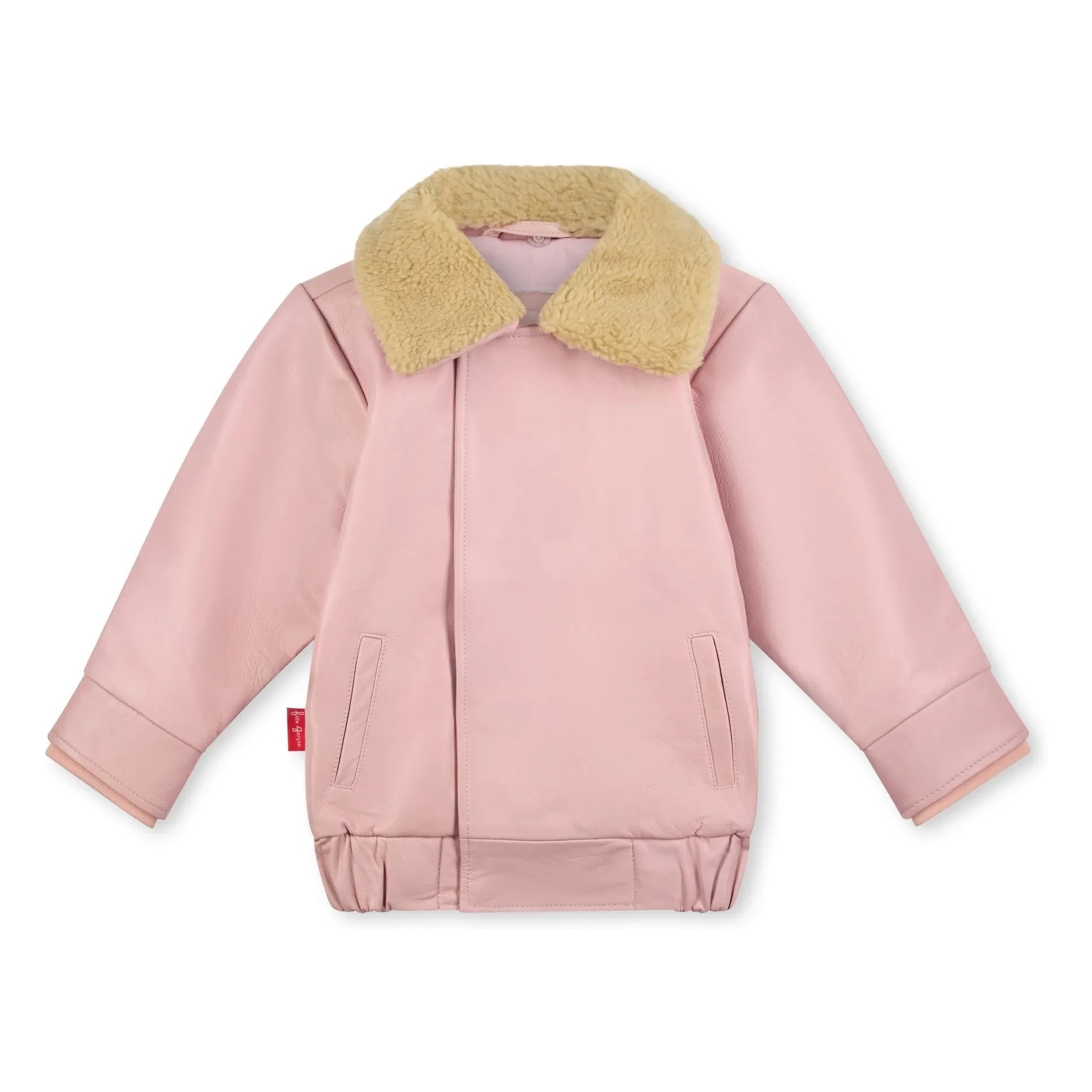 Fille Garçon - Hold Ya Horses Leather Sherpa Collar Jacket | Dust Pink