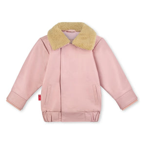 Fille Garçon - Hold Ya Horses Leder Sherpa Kragenjacke | Puderrosa