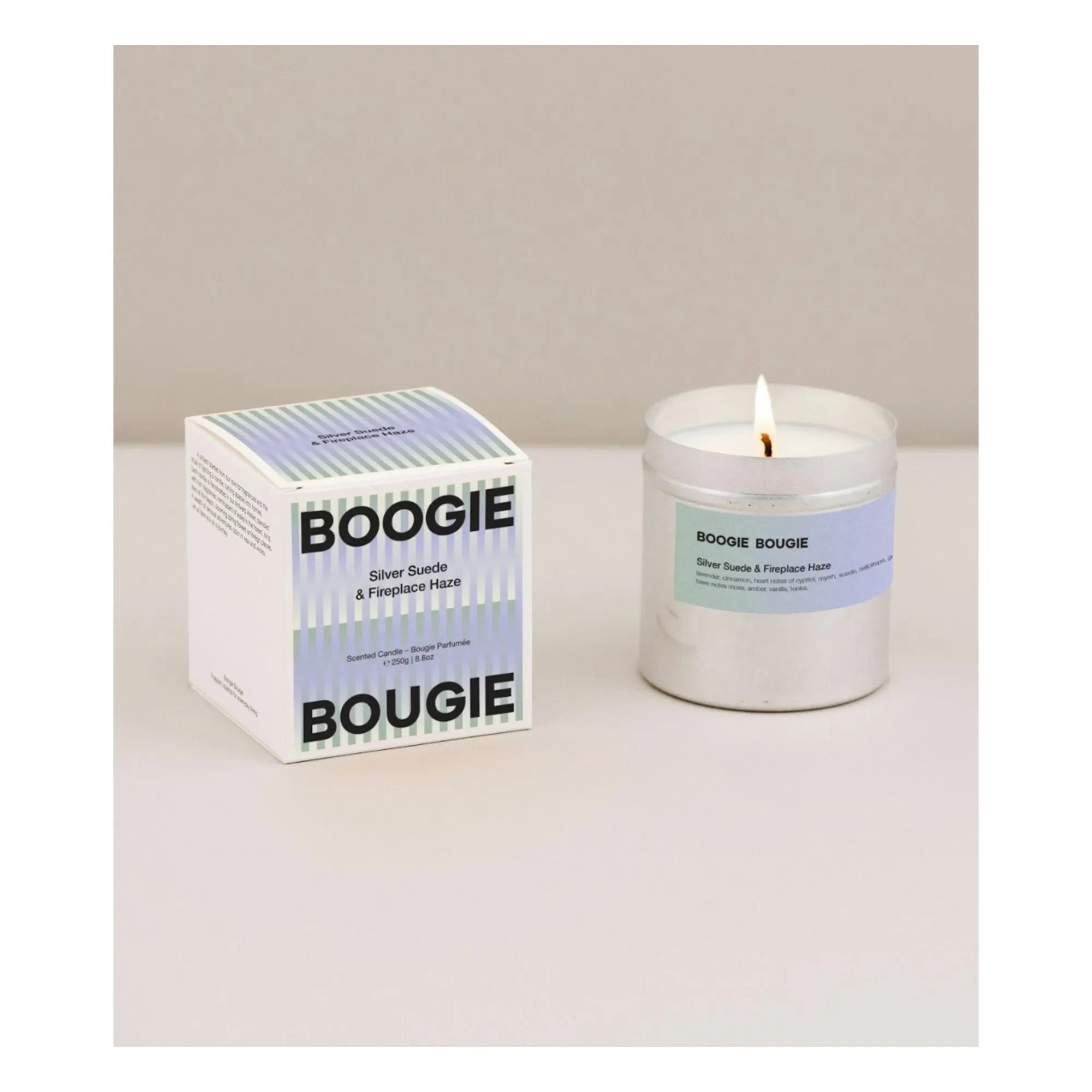 Boogie Bougie - Gümüş Süet & Şömine Haze mum