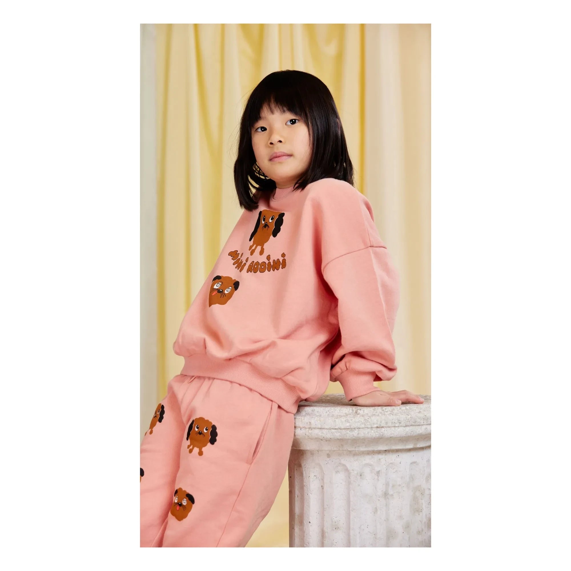 Mini Rodini - Doggies Organik Pamuk Jogger | Soluk Pembe